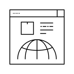 delivery service web site line icon vector illustration