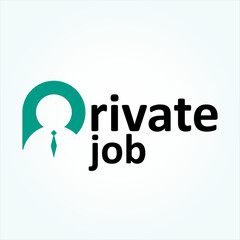 P letter jP Letter connected job people vector logo template. Private job letter P iconob 