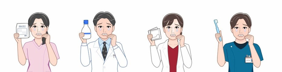 4人の白衣を着た男女