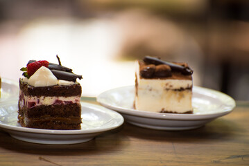individual servings of chocolate cakes
