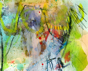 Detail of modern abstract mixed media art