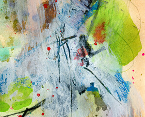 Detail of modern abstract mixed media art