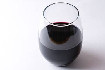 Red Wine in a Stemless Glass - 488080894