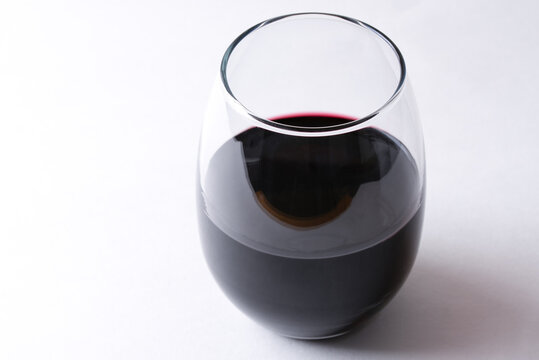Red Wine in a Stemless Glass