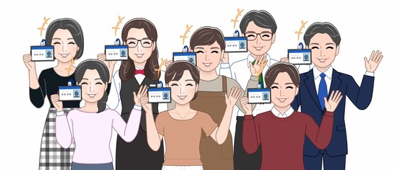 Obraz premium 一般の人8人