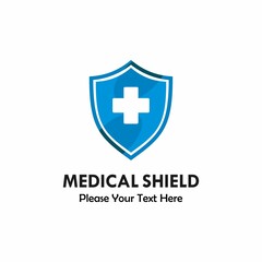 Medical shield logo template illustration