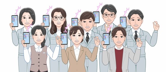 建築現場で働く人々