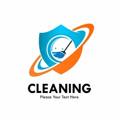 Cleaning design logo template illustration