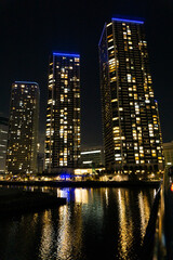 Fototapeta na wymiar Night view of high-rise condominiums in Tokyo, Japan_21