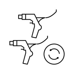 Fototapeta na wymiar brake levers replacement line icon vector illustration