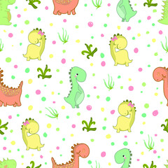 dinosaurs seamless pattern.Print for children's clothes, wrapping paper, endless pattern.