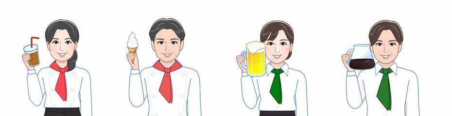 レストランで働く人々