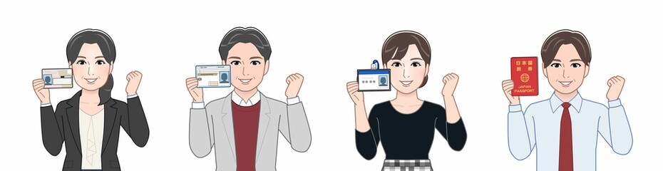 作業着を着た4人