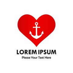 Love anchor logo template illustration