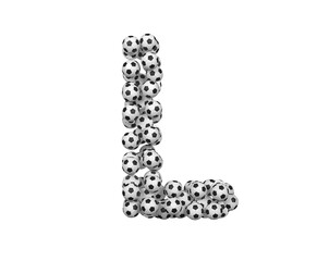 Soccer / Foot Ball Themed Font Letter L