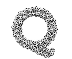 Soccer / Foot Ball Themed Font Letter Q