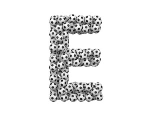 Soccer / Foot Ball Themed Font Letter E