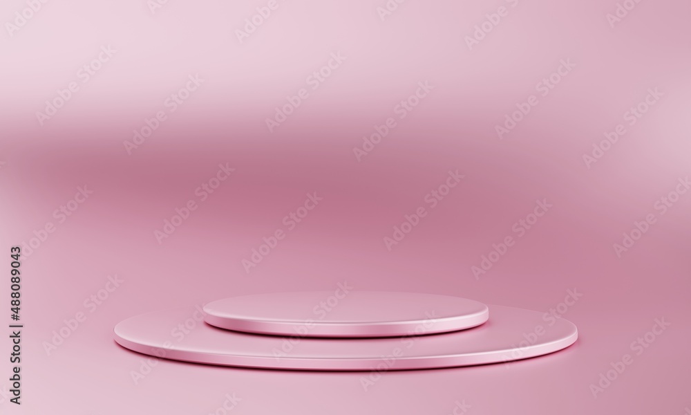 Poster minimal pink podium stage background. abstract object scene for advertisement concept. 3d illustrati