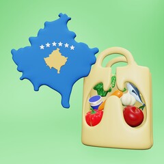 3d rendering of the need and consumption of nutrients for a healthy lungs in Kosovo