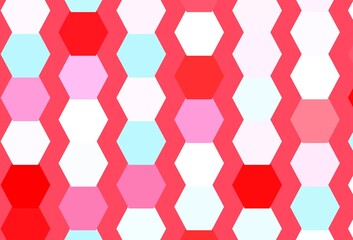 Light Blue, Red vector layout with hexagonal shapes.