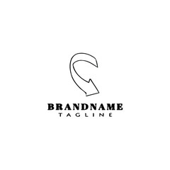 arrow logo icon design template cartoon black isolated vector illustration