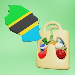 3d rendering of the need and consumption of nutrients for a healthy lungs in Tanzania