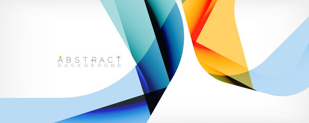 Minimal abstract background - color overlapping shapes on white with shadow lines. Vector Illustration For Wallpaper, Banner, Background, Landing Page