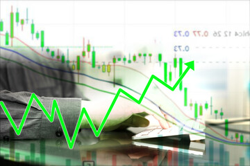 finance bar graph with market volatility