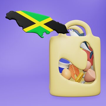 3d rendering of the need and consumption of nutrients for a healthy body strength in Jamaica