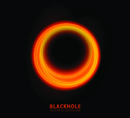 Vector illustration of solar Eclipse. Blackhole. space concept.