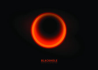 Vector illustration of solar Eclipse. Blackhole. space concept.