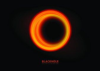 Vector illustration of solar Eclipse. Blackhole. space concept.