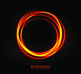 Vector illustration of solar Eclipse. Blackhole. space concept.