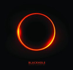 Vector illustration of solar Eclipse. Blackhole. space concept.