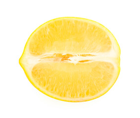 Fresh lemon isolated on white background.