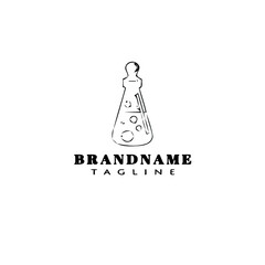 Obraz premium erlenmeyer cartoon logo template icon design black isolated vector