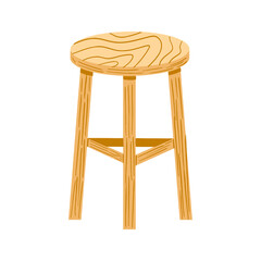 Wooden round chair illustration