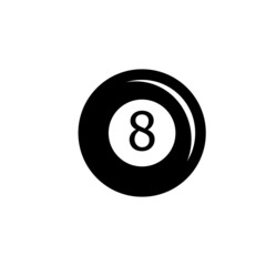 Pool Eight Ball Icon Vector Illustration