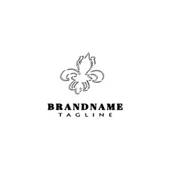 fleur de lys symbol element logo cartoon icon design template black isolated vector illustration