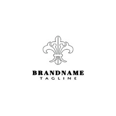 fleur de lys symbol element logo cartoon icon design template black isolated vector illustration