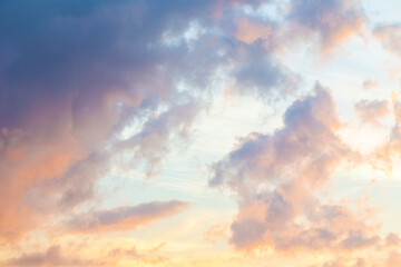 Colorful sunset sky with cloud