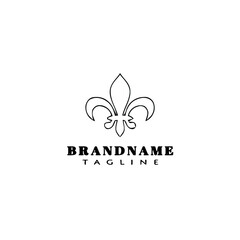 fleur de lys symbol element logo cartoon icon design template black isolated vector illustration