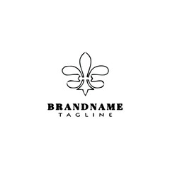 fleur de lys symbol element logo cartoon icon design template black isolated vector illustration