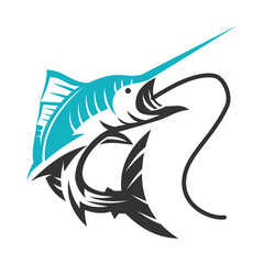 Marlin fishing sport Icon Illustration Brand Identity