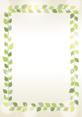 Green leaves decorative frame illustration with fresh natural foliage