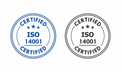 Certified ISO 14001 logo template illustration