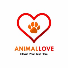 Animal love logo template illustration