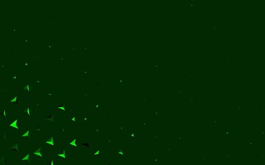 Dark Green vector layout with lines, triangles.