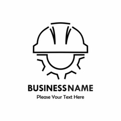 Fototapeta premium Gear with safety helm logo template illustration