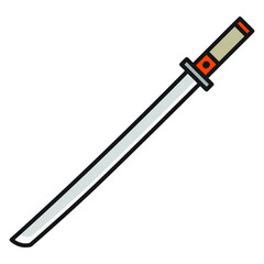 Illustration of Samurai Sword design icon